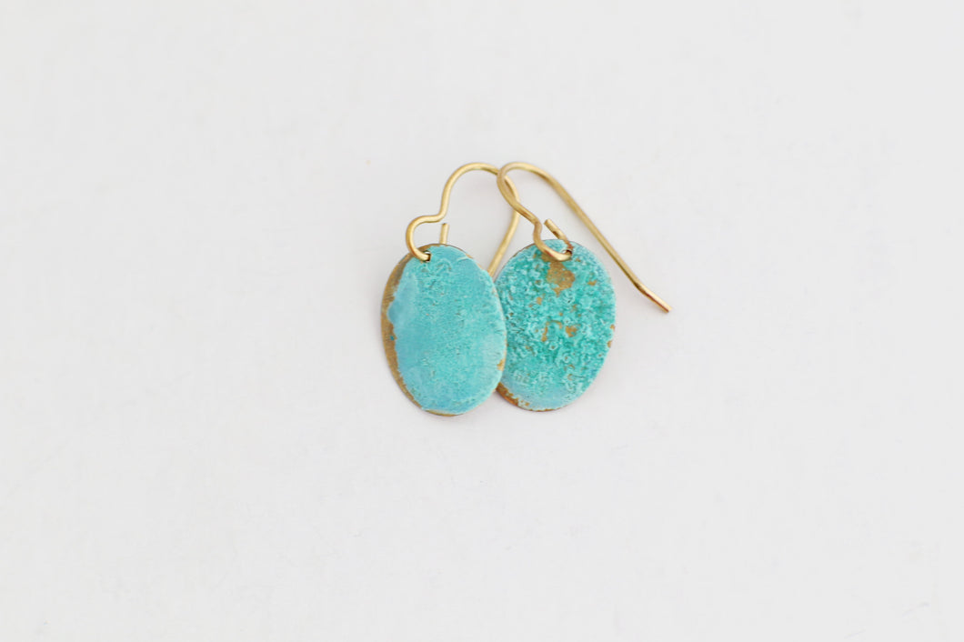 Small Oval Patina Earrings