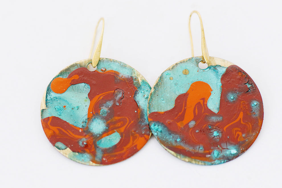 Large Circle Inferno Earrings