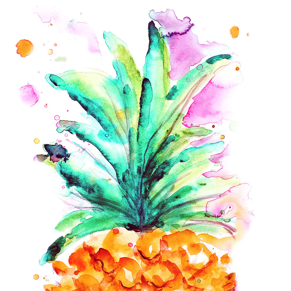 Pineapple Squared Loose Water Color Print